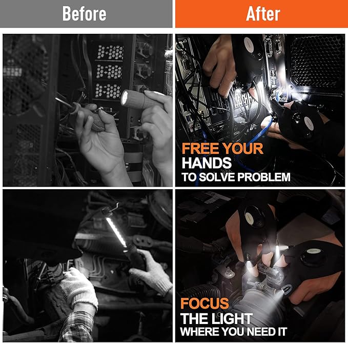 LED Flashlight Waterproof Gloves